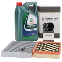 HIRSCHER Filter Set + 5L ORIGINAL 5W20 Engine Oil for FORD Mondeo 5, Galaxy, and S-Max 1.5 EcoBoost