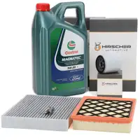 HIRSCHER Filterset + 5L ORIGINAL 5W20 Motor&ouml;l f&uuml;r FORD Mondeo 5 MK5 1.0 EcoBoost 125 PS