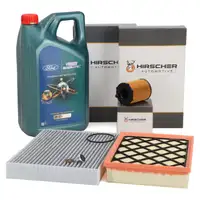 HIRSCHER Filterset 3-tlg + 5L ORIGINAL 0W30 Motor&ouml;l f&uuml;r FORD Mondeo 5 MK5 1.5/1.6 TDCi