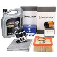 HIRSCHER Filterset 4-tlg + 5L ORIGINAL 5W30 A5 Motor&ouml;l f&uuml;r FORD 6 MK6 1.6 TDCi mit UFI