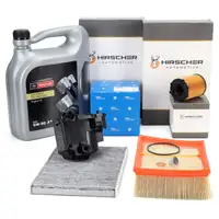HIRSCHER Filterset 4-tlg 5L ORIGINAL 5W30 A5 Motor&ouml;l f&uuml;r FORD 6 1.6 TDCi DELPHI-System