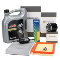 HIRSCHER 4-piece filter set + 5L ORIGINAL 5W30 A5 engine oil for FORD Fiesta 5 1.25&ndash;1.6 16V