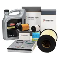 HIRSCHER Filterset 4-tlg + 5L ORIGINAL 5W30 Motor&ouml;l f&uuml;r FORD Focus 3 C-Max 2 2 1.5 TDCi