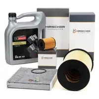HIRSCHER Filterset 3-tlg + 5L ORIGINAL 5W30 Motor&ouml;l f&uuml;r FORD Focus C-Max DM2 1.6 TDCi