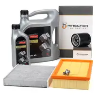 HIRSCHER Filterset 3-tlg + 6L ORIGINAL 5W30 Motor&ouml;l f&uuml;r FORD Focus C-Max DM2 1.8 TDCi