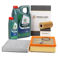 HIRSCHER Filter Set + 6L ORIGINAL 5W20 Engine Oil for FORD Mondeo 4, Kuga 1, S-Max WA6 2.5/ST