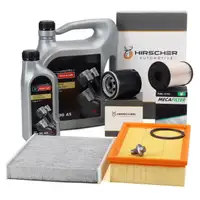 HIRSCHER Filterset 4-tlg + 6L ORIGINAL 5W30 Motor&ouml;l f&uuml;r FORD Focus C-Max DM2 1.8 TDCi
