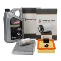 HIRSCHER Filterset 4-tlg + 5L ORIGINAL 5W30 A5 Motor&ouml;l f&uuml;r FORD Focus 1 1.6-2.0 16V ST170