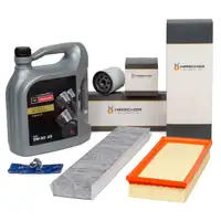 HIRSCHER Filterset + 5L ORIGINAL Motorcraft 5W30 Motor&ouml;l f&uuml;r FORD Mondeo 3 1.8-2.0 11.2002