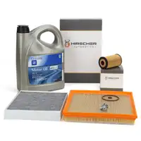 HIRSCHER Filterset 3-tlg + 5L ORIGINAL 5W30 dexos2 Motor&ouml;l f&uuml;r OPEL Astra J C 1.6 CDTI