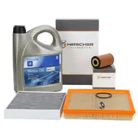 HIRSCHER Filterset + 5L ORIGINAL 5W30 dexos2 Motor&ouml;l f&uuml;r OPEL Astra J Zafira C 1.4/1.6
