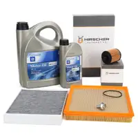 HIRSCHER Filterset + 6L ORIGINAL 5W30 dexos2 Motor&ouml;l f&uuml;r OPEL Astra J GTC 2.0 OPC Turbo