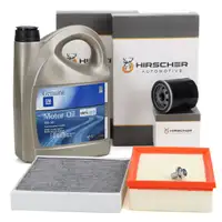 HIRSCHER Filter Set + 5L ORIGINAL 5W30 dexos2 Engine Oil for OPEL Mokka/10 J13 1.4 4x4