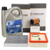 HIRSCHER Filterset + 5L ORIGINAL 5W-30 dexos2 Motoröl für OPEL Mokka/10 J13 1.4 1.6 Fgst.