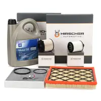 HIRSCHER Filterset 4-tlg + 5L ORIGINAL 5W30 dexos2 Motor&ouml;l f&uuml;r OPEL Astra J C 2.0 CDTi