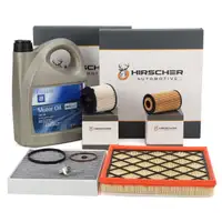 HIRSCHER Filterset 4-tlg + 5L ORIGINAL 5W30 dexos2 Motor&ouml;l f&uuml;r OPEL Astra J C 1.6 CDTi