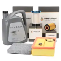 HIRSCHER Filterset 4-tlg + 5L ORIGINAL 0W30 Motor&ouml;l f&uuml;r VW Golf 7 Passat B8 8V 1.6/2.0 TDI