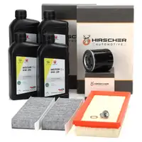 HIRSCHER Filterset + 4L ORIGINAL 0W-20 Motor&ouml;l f&uuml;r OPEL Corsa F Mokka 1.2 Turbo 101-136 PS