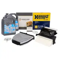 HIRSCHER Filterset 3-tlg + 10L ORIGINAL 5W30 Motor&ouml;l MERCEDES W204 W212 C300/350CDI OM642