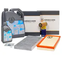 HIRSCHER Filterset 3-tlg + 6L ORIGINAL 5W30 Motor&ouml;l MERCEDES W169 W245 160-200 CDI OM640