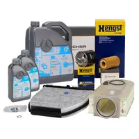 HIRSCHER Filterset 4-tlg + 7L ORIGINAL 5W30 Motor&ouml;l f&uuml;r MERCEDES W204 W212 180d-250d OM651