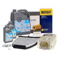 HIRSCHER 3-Piece Filter Set + 7L ORIGINAL 5W30 Engine Oil for MERCEDES W204, W212, 180d&ndash;250d, OM651