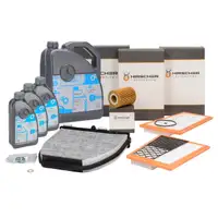 HIRSCHER Filterset 3-tlg + 8L ORIGINAL 5W30 Motor&ouml;l MERCEDES W204 X204 320-350 CDI OM642
