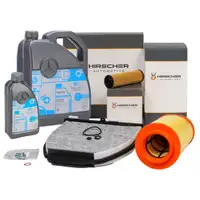 HIRSCHER Filterset + 6L ORIGINAL 5W30 Motor&ouml;l MERCEDES W204 S204 C180/200 Kompressor M271