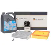 HIRSCHER Filterset 3-tlg + 5L ORIGINAL 5W30 Motor&ouml;l MERCEDES W176 W246 160/180 CDI OM607