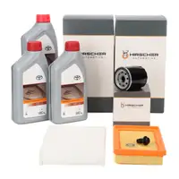 HIRSCHER Filterset + 3L ORIGINAL 0W-20 Motor&ouml;l f&uuml;r TOYOTA Aygo (_B4_) 1.0 69/72 PS