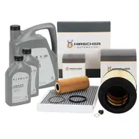 HIRSCHER Filterset + 7L ORIGINAL 0W30 Motor&ouml;l f&uuml;r AUDI A4 S4 B8 A5 Q5 8RB 3.0 TFSI 3.2 FSI