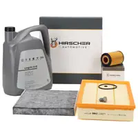 HIRSCHER Filterset 3-tlg + 5L ORIGINAL 0W30 Motor&ouml;l f&uuml;r VW Passat Arteon 2.0 TDI 4motion