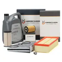 HIRSCHER 4-piece filter set + 5L ORIGINAL 0W30 engine oil for VW Golf 6, Passat, and Audi 1.6/2.0 TDI