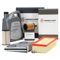 HIRSCHER Filterset 4-tlg + 5L ORIGINAL 0W30 Motor&ouml;l f&uuml;r VW Passat B6 Touran 8P 1.9/2.0 TDI