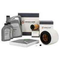 HIRSCHER Filterset 3-tlg + 7L ORIGINAL 0W30 Motor&ouml;l f&uuml;r AUDI A4 B8 A5 8T 8F Q5 SQ5 3.0 TDI