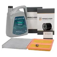 HIRSCHER Filterset + 5L ORIGINAL 0W20 Motor&ouml;l f&uuml;r VW Golf 7 AUDI 8V Leon Octavia 1.0 TSI