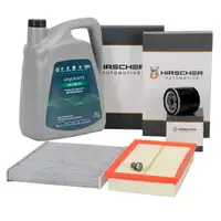 HIRSCHER Filterset + 5L ORIGINAL 0W20 Motor&ouml;l f&uuml;r VW Golf 7 8 8V 8Y Leon 1.0/1.5TSI