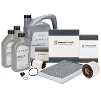 HIRSCHER Filterset + 8L ORIGINAL 0W30 Motor&ouml;l f&uuml;r AUDI S4 RS4 B9 S5 RS5 F59 SQ5 FY TFSI