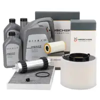HIRSCHER Filterset 4-tlg + 7L ORIGINAL 0W30 Motor&ouml;l f&uuml;r AUDI S4 B9 S5 F5 TDI 347 PS