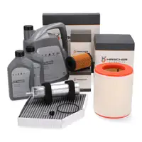 HIRSCHER Filterset 4-tlg + 7L ORIGINAL 0W30 Motor&ouml;l f&uuml;r AUDI A6 C7 A7 4G 3.0 TDI 204-320