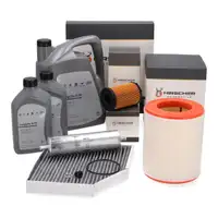 HIRSCHER Filterset 4-tlg + 7L ORIGINAL 0W30 Motor&ouml;l f&uuml;r AUDI A6 C7 A7 4G 3.0 TDI 204-326