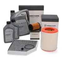 HIRSCHER Filterset 3-tlg + 7L ORIGINAL 0W30 Motor&ouml;l f&uuml;r AUDI A6 C7 A7 4G 3.0 TDI 204-326