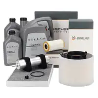 HIRSCHER Filterset 4-tlg + 7L ORIGINAL 0W30 Motor&ouml;l f&uuml;r AUDI S4 B9 S5 F5 SQ5 FY TDI