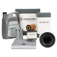 HIRSCHER Filterset 4-tlg + 5L ORIGINAL 0W30 Motor&ouml;l AUDI A1 8X 1.6 TDI 05.2011-05.2012