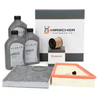 HIRSCHER Filterset + 3L ORIGINAL 0W30 Motor&ouml;l f&uuml;r VW Polo 5 SEAT Ibiza 4 Fabia 2 1.2 2010