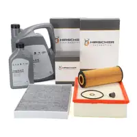 HIRSCHER Filterset 3-tlg + 6L ORIGINAL 0W-30 Motor&ouml;l f&uuml;r AUDI A4 (8E B6) 2.5 TDI quattro