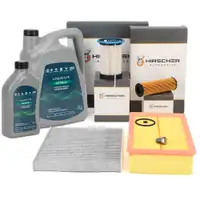 HIRSCHER Filterset 4-tlg + 6L ORIGINAL 0W20 Motor&ouml;l f&uuml;r VW Golf 8 Passat B8 Tiguan 2.0 TDI