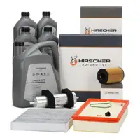 HIRSCHER Filterset 4-tlg + 9L ORIGINAL 0W30 Motor&ouml;l f&uuml;r AUDI Q7 4LB 3.0 TDI 204/240/245 PS