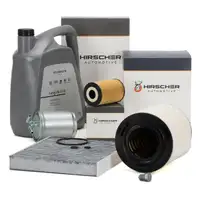 HIRSCHER Filterset 4-tlg + 5L ORIGINAL 0W30 Motor&ouml;l f&uuml;r VW Polo 5 AUDI SEAT 4 1.6 TDI