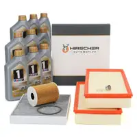 HIRSCHER Filterset + 9L Mobil 1 FS 0W-40 Motor&ouml;l f&uuml;r PORSCHE Cayenne 9PA S/GTS/Turbo S 4.8